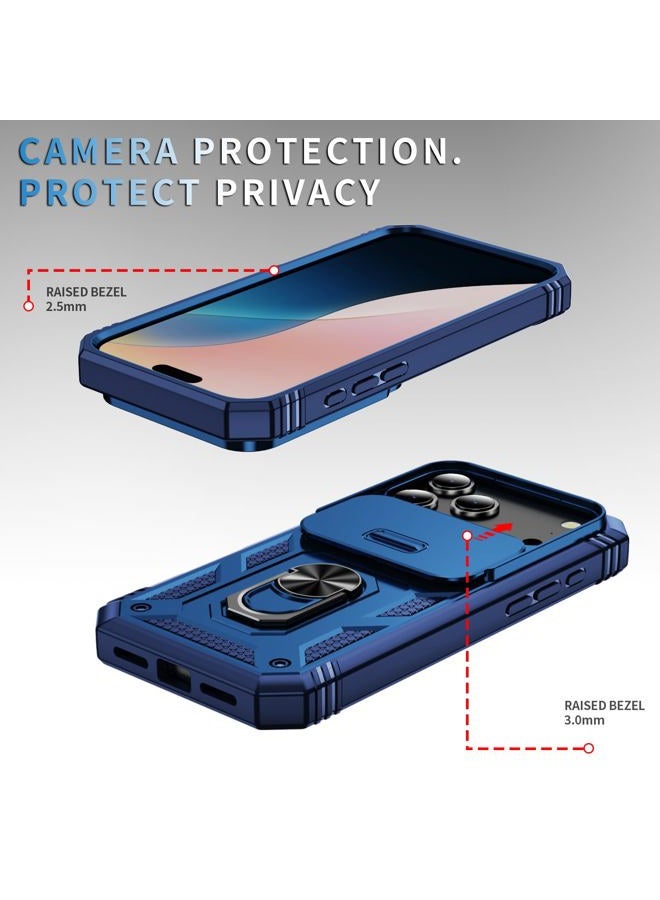 Pasnew Military Case for iPhone 17 Promax,Metal Kickstand & Slide Camera Cover,Multi-Layer Heavy Duty Full Body Shockproof Protection Hard Shell for 17iPhonePromax,Blue - Image 2