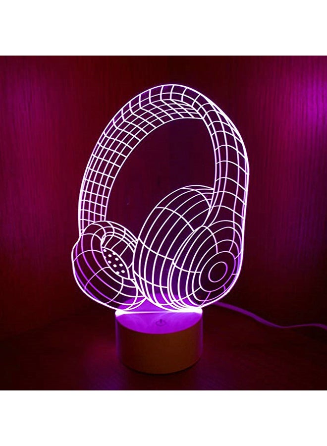 مصباح LED ليلي متعدد الألوان بتصميم خدع بصرية ثلاثية الأبعاد أبيض 20 x 10سم - Image 3