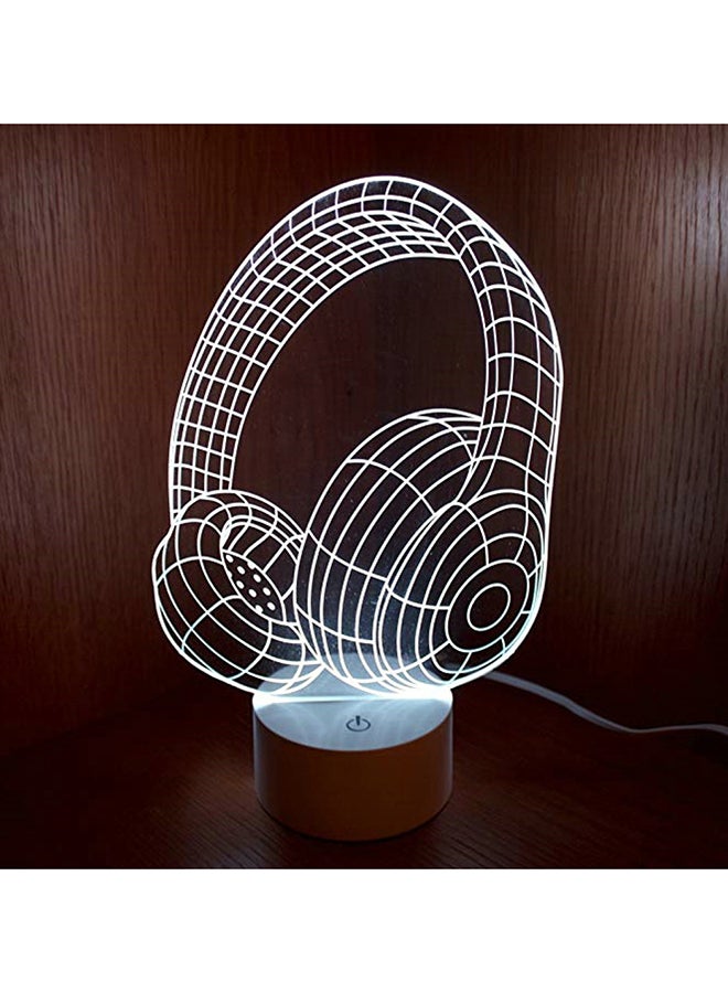 مصباح LED ليلي متعدد الألوان بتصميم خدع بصرية ثلاثية الأبعاد أبيض 20 x 10سم - Image 2