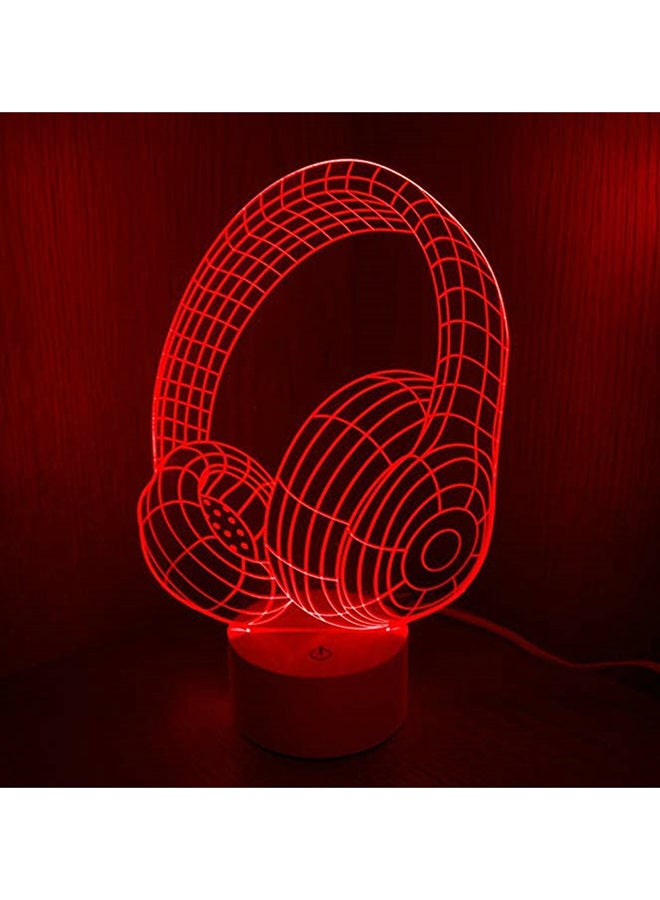 مصباح LED ليلي متعدد الألوان بتصميم خدع بصرية ثلاثية الأبعاد أبيض 20 x 10سم - Image 4