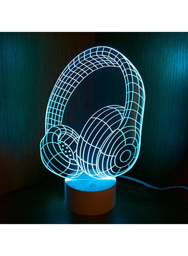 مصباح LED ليلي متعدد الألوان بتصميم خدع بصرية ثلاثية الأبعاد أبيض 20 x 10سم - Image 5