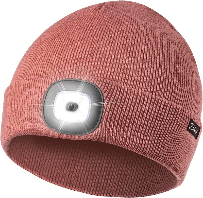 Etsfmoa Store Unisex Beanie with The Light Gifts for Men Dad Father USB Rechargeable Caps - Image 1
