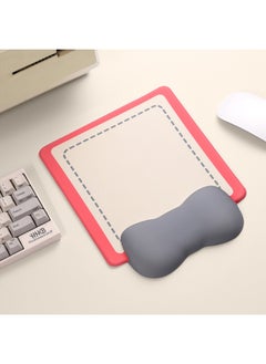 Generic Little Bear Hall Silicone Wrist Pad Mouse Pad Memory Foam Keyboard Hand Holder Cute Office Bowl Holder Palm Support Wrist Pad-Pattern:Mouse Pad Rose Red  - Image 1