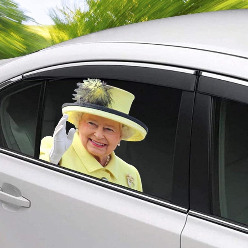woobles Queen Elizabeth Car Sticker - Waterproof Window Decal for Fun Personalization - Image 3