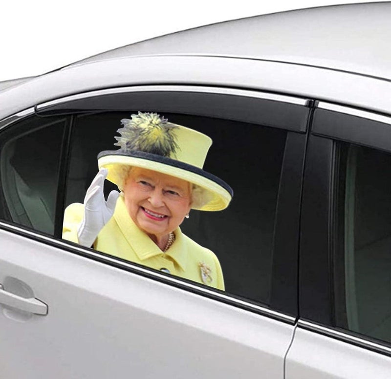 woobles Queen Elizabeth Car Sticker - Waterproof Window Decal for Fun Personalization - Image 1