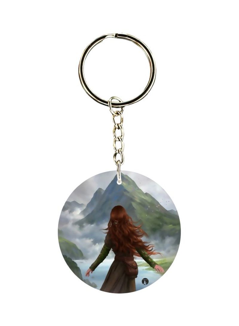 RKN Cartoon Girl Printed Keychain