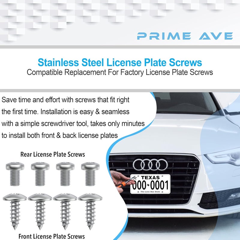 Prime Ave PA Stainless Steel License Plate Screws - Audi Standard Length AV-SS - Image 4