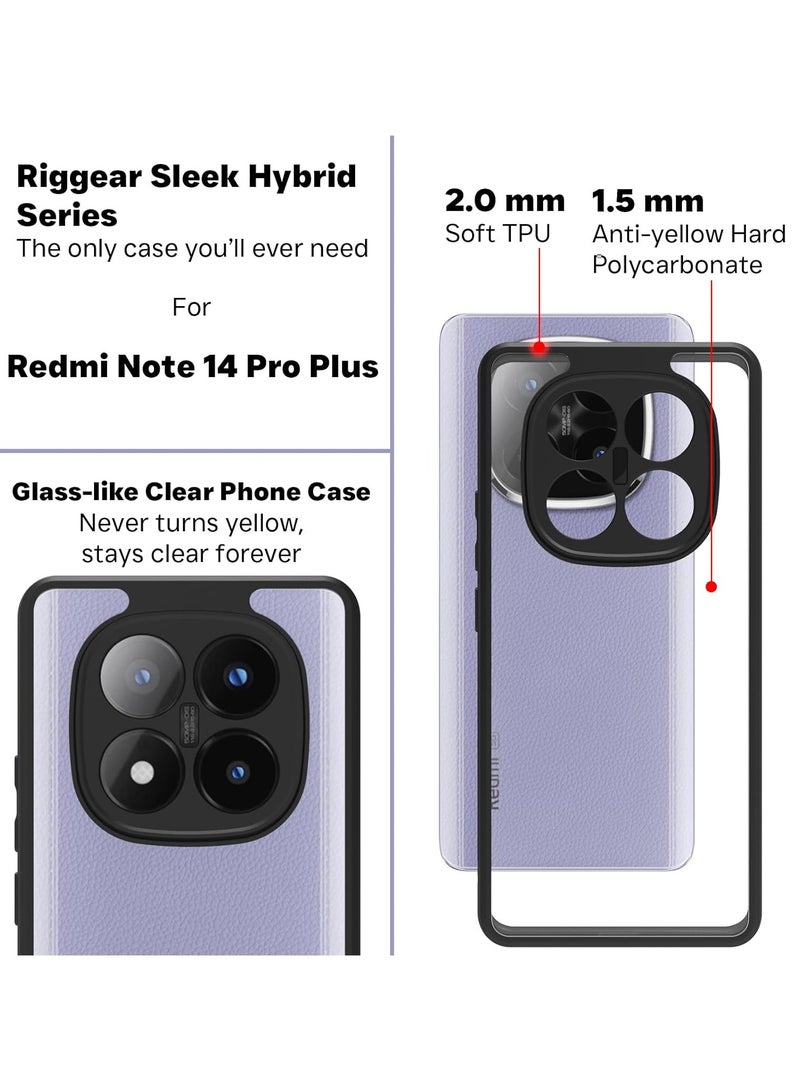 Case Cover Shockproof Hard PC Back Soft TPU Frame Anti-yellowing Slim Protective Cover Compatible with Redmi Note 14 Pro Plus 5G (Clear) - Image 3