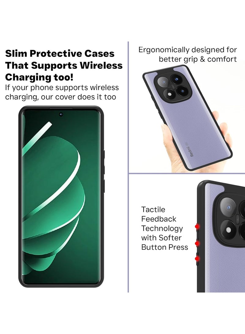 Case Cover Shockproof Hard PC Back Soft TPU Frame Anti-yellowing Slim Protective Cover Compatible with Redmi Note 14 Pro Plus 5G (Clear) - Image 4