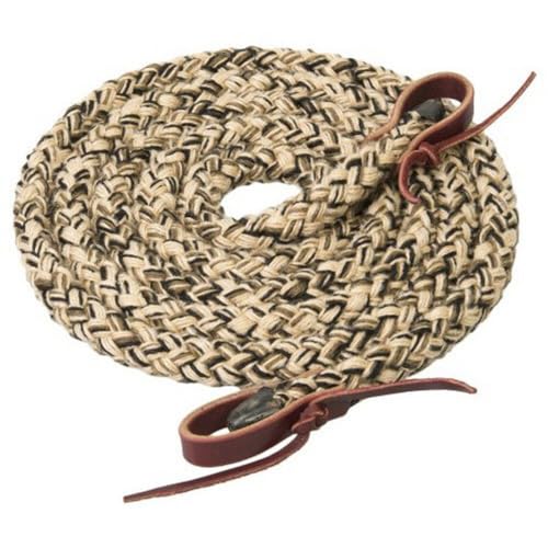 Weaver Leather Silvertip Hollow Braid Roper Rein, 5/8-Inch x 8-Feet, Tan/Black/Brown - Image 2