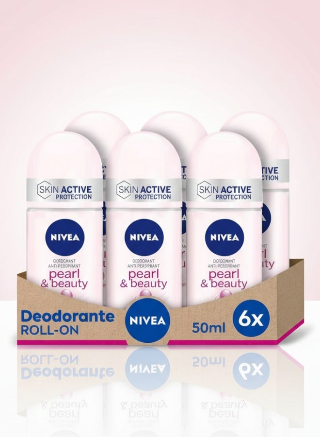 نيفيا عبوة من ست بيرل اند بيوتي مزيل عرق رول اون 50 مل حماية طويلة وانتعاش ونعومة لمنطقة الإبط - Image 1