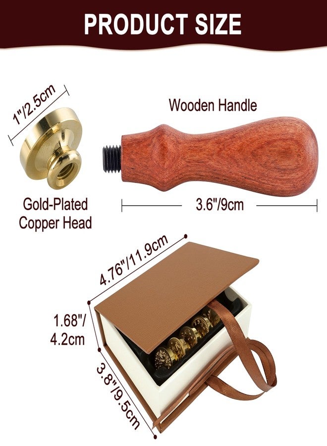 Yoption Wax Seal Stamp Gift Box Kit, 6 Pieces Flowers and Animals Sealing Wax Stamp Heads with 1 Wooden Hilt Set, Wax Stamp Kit for Envelopes Invitation Card Gift Decoration (Nature Series) - Image 4