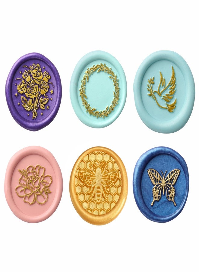 Yoption Wax Seal Stamp Gift Box Kit, 6 Pieces Flowers and Animals Sealing Wax Stamp Heads with 1 Wooden Hilt Set, Wax Stamp Kit for Envelopes Invitation Card Gift Decoration (Nature Series) - Image 3