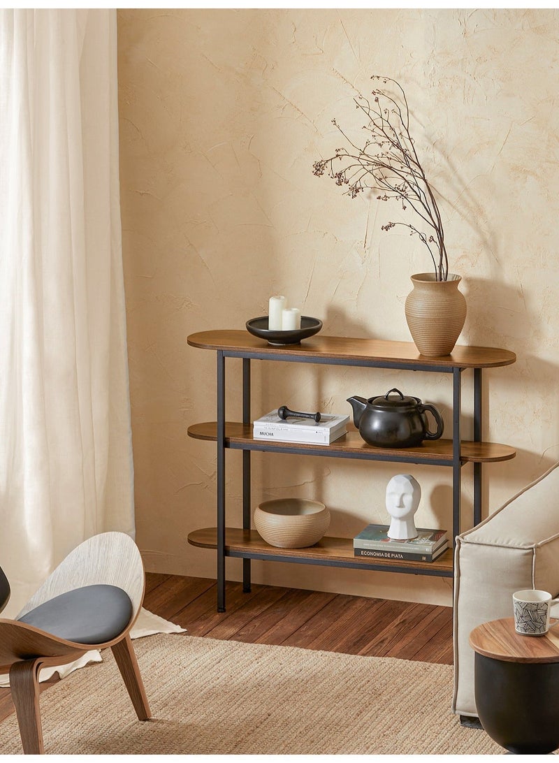 AGD 3-Tier Multipurpose Console Table for Living Room, Office, Entryway, Sofa Table 110*25*86cm/Brown - Image 3
