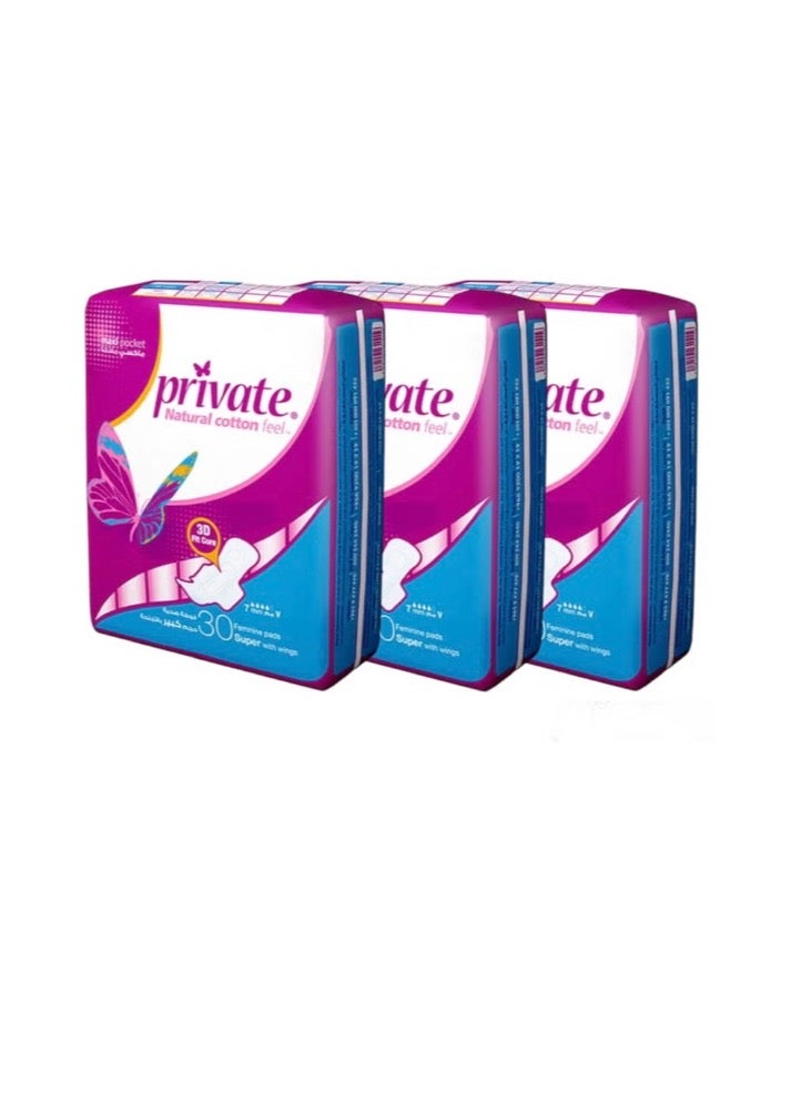 Private 30-piece natural cotton texture sanitary pad pack