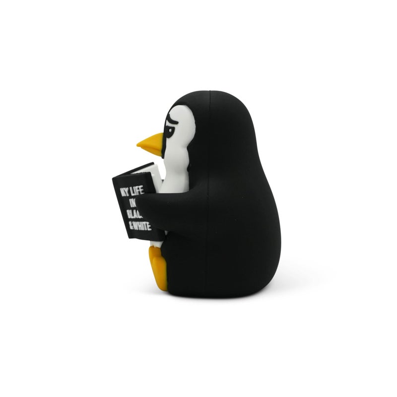 GOOFBALLS Little Readers â€“ Cute Figurines for Bookshelves, Desks, Terrariums & Home Decor â€“ Book-Loving Animal Statues - Penguin - Image 5