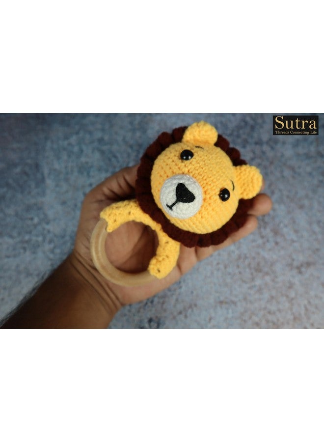 سوترا لعبة محشوة على شكل أسد من سوترا كروشيه، لعبة محشوة على شكل أسد، لعبة أميجورومي، لعبة أطفال، لعبة قطيفة، لعبة حديثي الولادة، حفل استقبال المولود، لعبة عضاضة على شكل أسد، هدية لحفل استقبال المولود | مقاس 5 بوصة × 5 بوصة، أصفر - Image 4