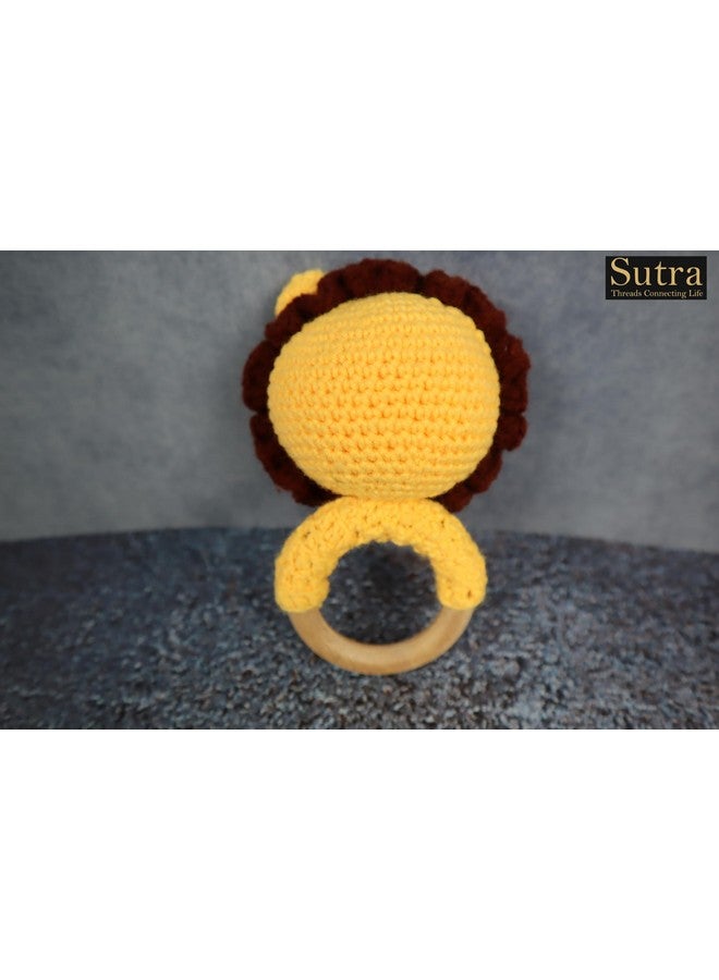 سوترا لعبة محشوة على شكل أسد من سوترا كروشيه، لعبة محشوة على شكل أسد، لعبة أميجورومي، لعبة أطفال، لعبة قطيفة، لعبة حديثي الولادة، حفل استقبال المولود، لعبة عضاضة على شكل أسد، هدية لحفل استقبال المولود | مقاس 5 بوصة × 5 بوصة، أصفر - Image 5