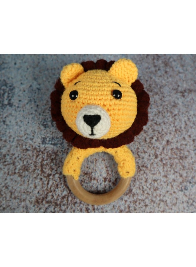 سوترا لعبة محشوة على شكل أسد من سوترا كروشيه، لعبة محشوة على شكل أسد، لعبة أميجورومي، لعبة أطفال، لعبة قطيفة، لعبة حديثي الولادة، حفل استقبال المولود، لعبة عضاضة على شكل أسد، هدية لحفل استقبال المولود | مقاس 5 بوصة × 5 بوصة، أصفر - Image 1