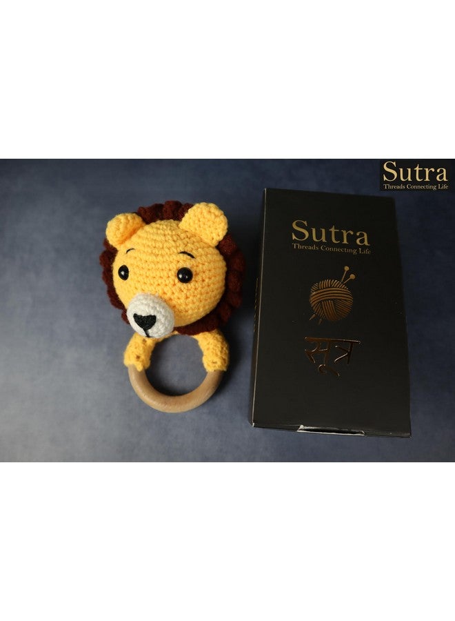 سوترا لعبة محشوة على شكل أسد من سوترا كروشيه، لعبة محشوة على شكل أسد، لعبة أميجورومي، لعبة أطفال، لعبة قطيفة، لعبة حديثي الولادة، حفل استقبال المولود، لعبة عضاضة على شكل أسد، هدية لحفل استقبال المولود | مقاس 5 بوصة × 5 بوصة، أصفر - Image 3