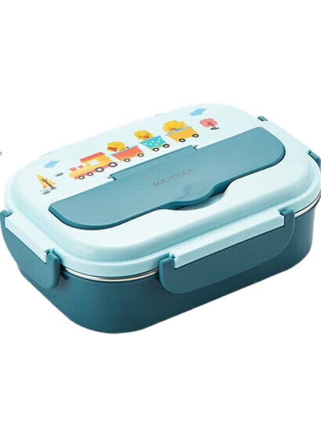 MAX COOK Meichun (Maxcook) 304 Stainless Steel Lunch Box, Microwave-Safe 4-Compartment Insulated Student Lunch Box With Utensils, 900Ml Blue Mcft9288 - Image 1