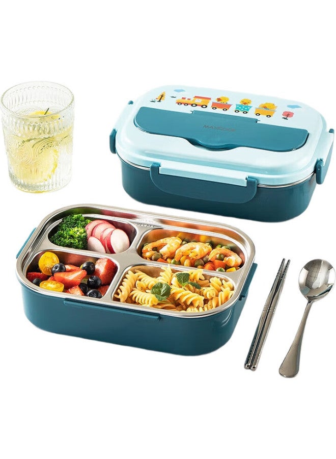 MAX COOK Meichun (Maxcook) 304 Stainless Steel Lunch Box, Microwave-Safe 4-Compartment Insulated Student Lunch Box With Utensils, 900Ml Blue Mcft9288 - Image 3
