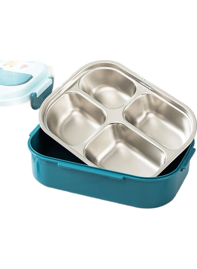 MAX COOK Meichun (Maxcook) 304 Stainless Steel Lunch Box, Microwave-Safe 4-Compartment Insulated Student Lunch Box With Utensils, 900Ml Blue Mcft9288 - Image 2