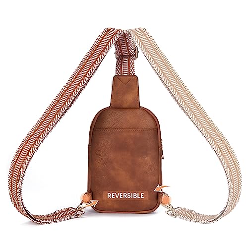 BOSTANTEN Small Sling Bag Crossbody Bags for Women Crossbody Trendy Purse Leather Chest Bag, Brown - Image 5