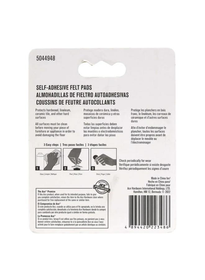 ACE 24-Piece Sturdy High-Quality Self-Adhesive Protective Felt Pads Brown 1.3cm - Image 2