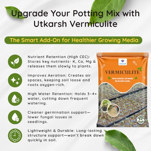 Utkarsh Vermiculite for Plants Growth, Home Terrace Garden, Horticulture & Hydroponics 100% Natural, Organic Potting Soil Mix Additive & Nutrient Absorption - (900 gm; Pack of 1) - Image 4