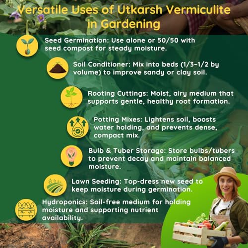 Utkarsh Vermiculite for Plants Growth, Home Terrace Garden, Horticulture & Hydroponics 100% Natural, Organic Potting Soil Mix Additive & Nutrient Absorption - (900 gm; Pack of 1) - Image 5