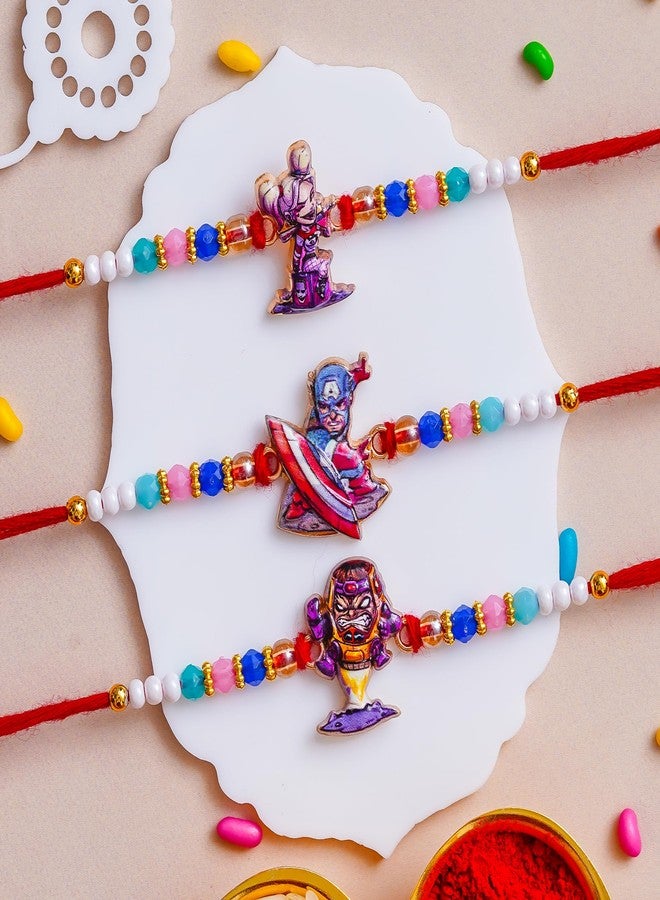Pride Store Stylish Cartoon Character Kids Rakhi Set with Tilak Pack and Greeting Card for Brother, Sister, Baby Boy, Baby Girl, Chhota Bhai (4293-kids-PEPA-A-AST-6U) - Image 3