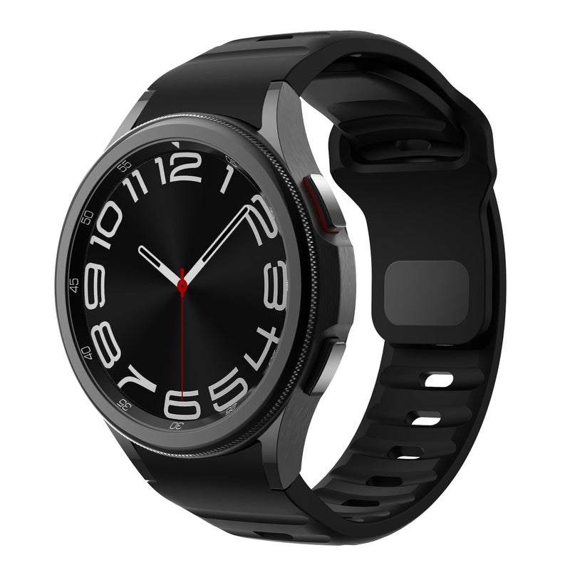Dado No Gap Silicone Sport Strap Compatible with Samsung Galaxy Watch 6/5/4 (47–40mm), Stylish Line Design Band - Image 1