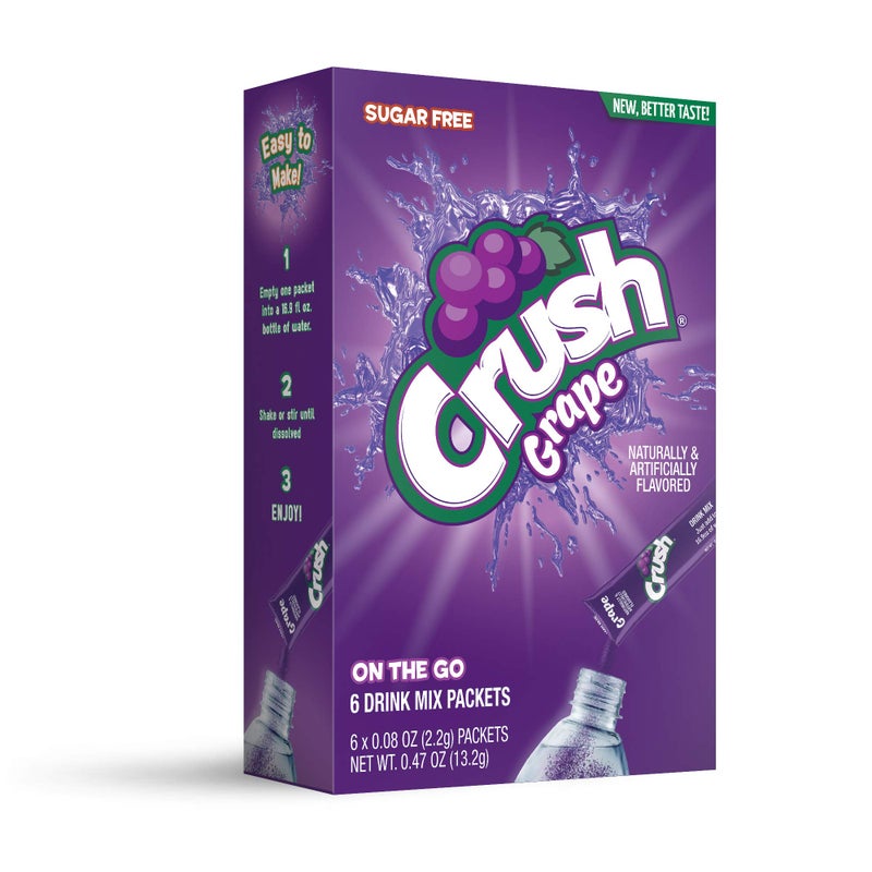 Crush Grape Flavored Powder Drink Mix, 6 Pieces, Sugar Free, 0.48 Ounces (Pack Of 12) - Image 2