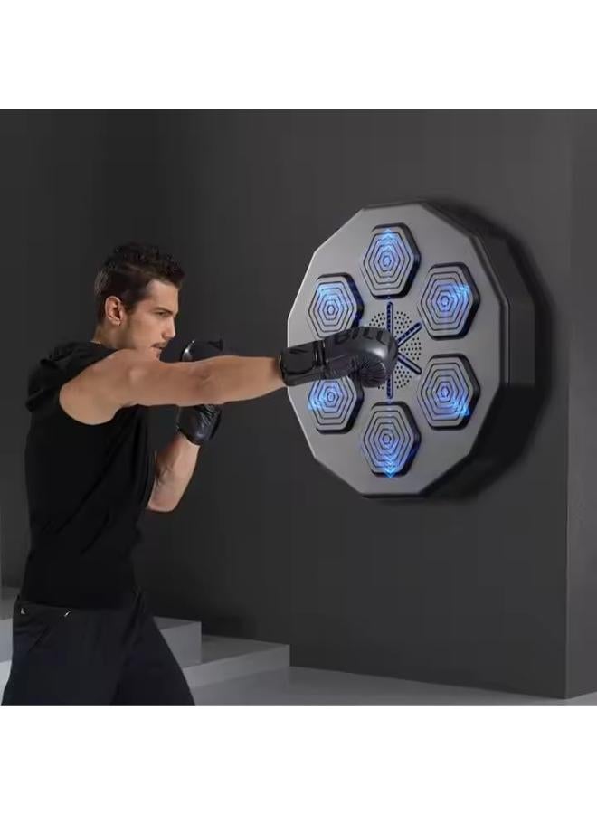 آلة الملاكمة الإلكترونية الذكية، 7 سرعات تدريب، تشغيل الموسيقى LED، ، لعبة صندوق تدريب اللكم المثبتة على الحائط للتمرين المنزلي الداخلي 40 * 40 * 10 سم