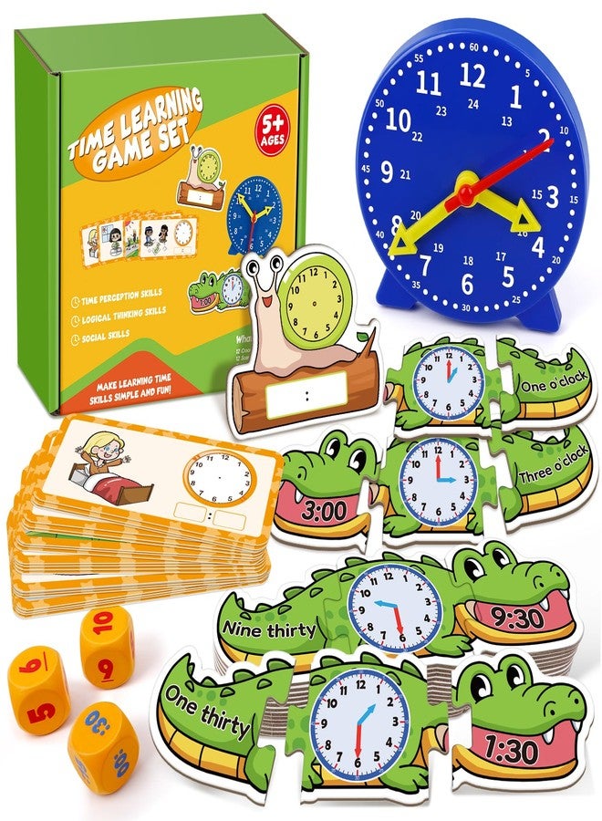 Edulok Toddler Learning Clock, Telling Time Teaching Clock for Kids, Math Manipulatives, Math Puzzle Games, Kindergarten Educational Sensory Toys, Preschool Learning Activities, Homeschool Supplies - Image 1