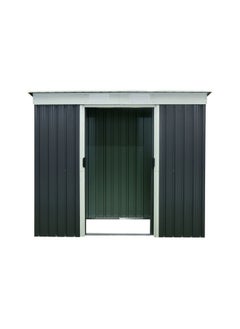 Generic Weather Resistant Durable Pent Metal Garden Shed Dark Grey and Silver 4 x 7 ft  - Image 2