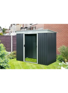 Generic Weather Resistant Durable Pent Metal Garden Shed Dark Grey and Silver 4 x 7 ft  - Image 4