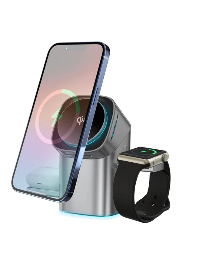 Maxco 3-in-1 MagSafe Wireless Charger, Fast Charging Station for iPhone, Apple Watch, and AirPods, Magnetic Charging Dock with Foldable Design for Home, Office, and Travel - Image 2