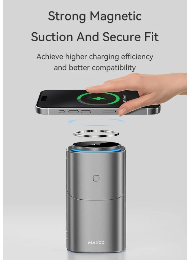 Maxco 3-in-1 MagSafe Wireless Charger, Fast Charging Station for iPhone, Apple Watch, and AirPods, Magnetic Charging Dock with Foldable Design for Home, Office, and Travel - Image 4