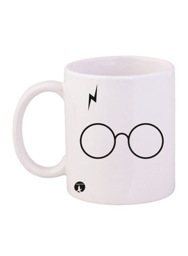 RYN Durable Heat-resistant Thick Wall Designed Ergonomic Handled Harry Potter Printed Mug White/Black 11ounce