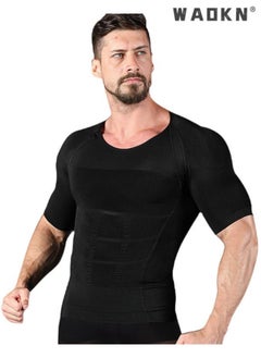 Men's Compression Shirt Slimming Short Sleeve Baselayer Body Shaper Workout T-Shirt Cool Dry Shapewear Undershirt，Compression Shirt for Men Slimming Undershirt Body Shaper Tank top Shapewear Vest