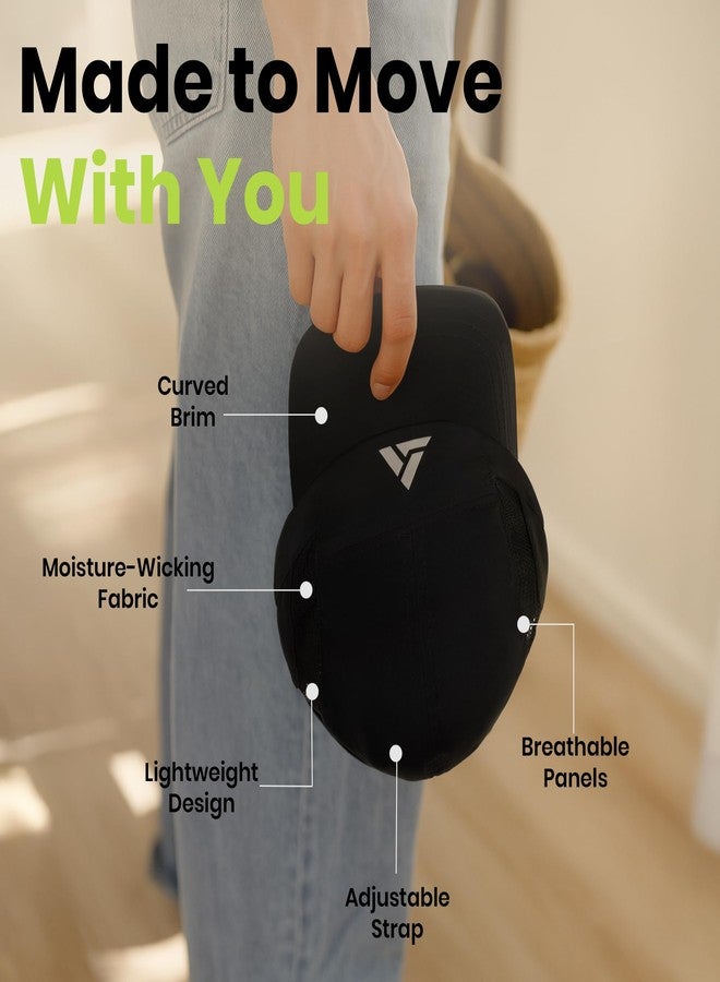 ACTIFIT Unisex Sports Cap for Men and Women, Lightweight, Breathable Baseball Cap for Outdoor, Gym, Running, Training, 100% Polyester, Black, Pack of 1 - Image 4