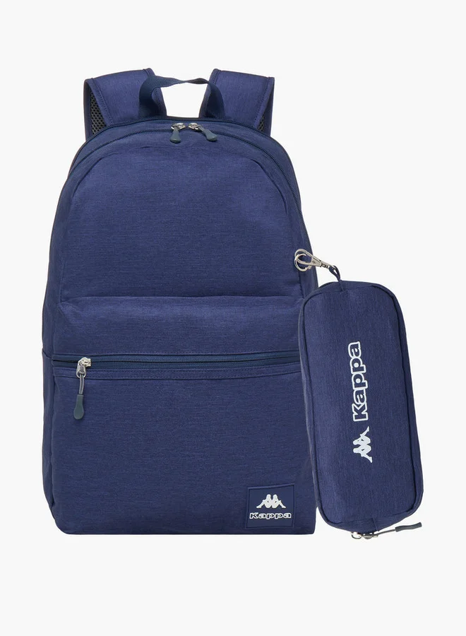 Kappa Boys Logo Print School Backpack with Pencil Pouch - 30x13x44 cm