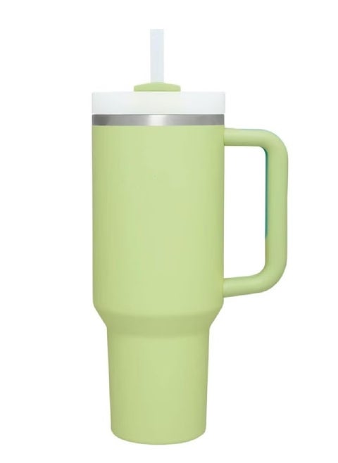 FlowState Quencher Tumbler, 40 oz Stainless Steel with Lid and Straw (Light Green Finish)