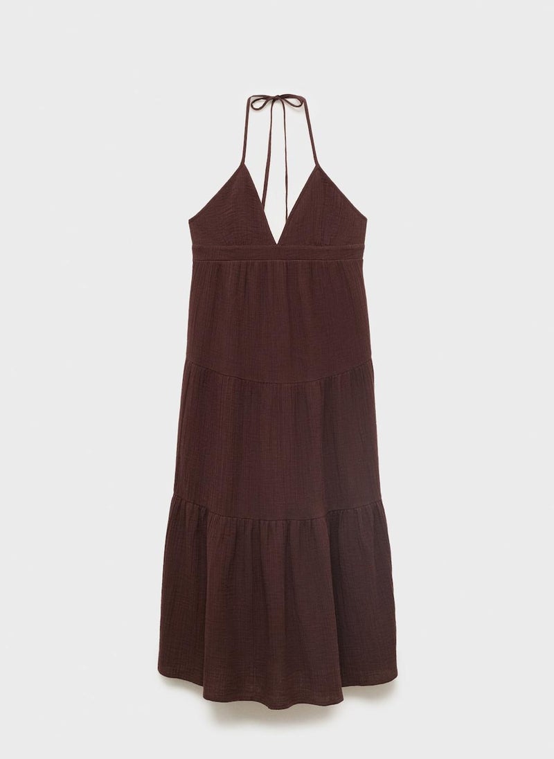 MANGO V-Neck Cotton Dress  - Image 5
