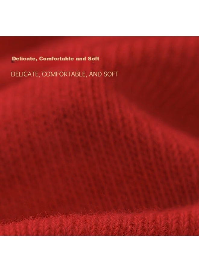 Miyou Pure Cotton Red Socks For Men And Women, Jijie Red Mid-calf Socks, Horse Year Socks, 7a Antibacterial Casual Socks, 4 Pairs Per Pack - Image 2