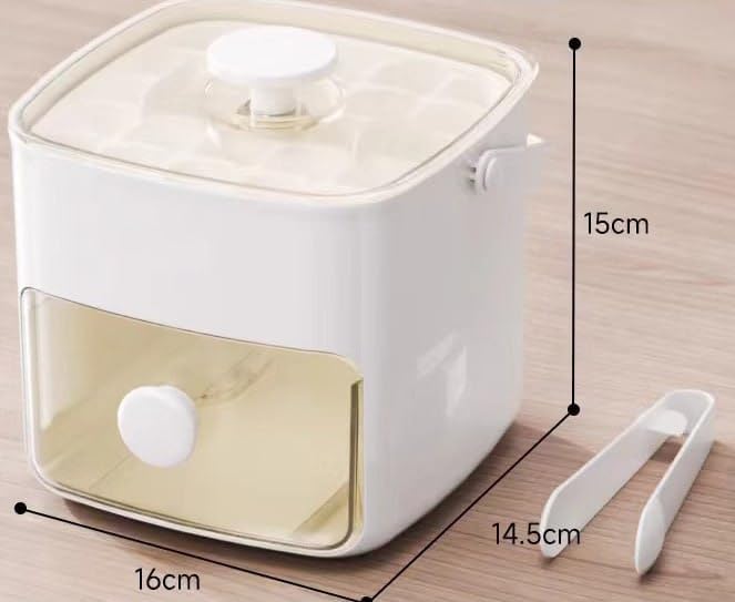 NIL JO Double Layer Ice Box Ice Cube Tray Square Ice Maker Ice Maker Ice Maker Ice Maker Ice Case Included Lid Double Function Ice Tray Includes Lid Soft Easy to Use Ice Cube Tray - Image 2