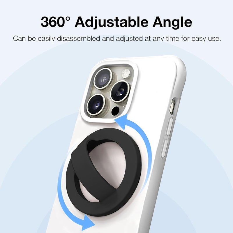 كاست ويف Magnetic Silicone Comfy Ring Grips Phone Holder, Loop Grip Phone Holder,Strong Grip,Comfortable,Easy to Install and Remove,Compatible with Magsafe for iPhone 16/15/14/13/12 Series (Black) - Image 5