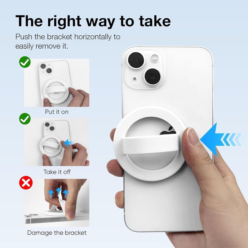 كاست ويف Magnetic Silicone Comfy Ring Grips Phone Holder, Loop Grip Phone Holder,Strong Grip,Comfortable,Easy to Install and Remove,Compatible with Magsafe for iPhone 16/15/14/13/12 Series (Black) - Image 3